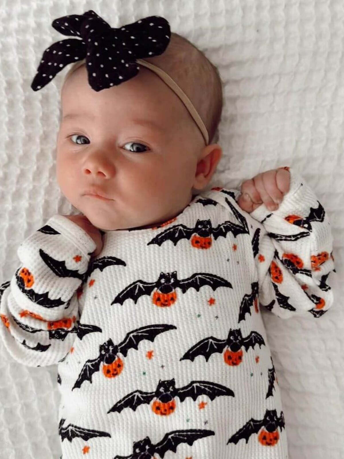Organic Waffle Knotted Gown, Trick or Treating Bat