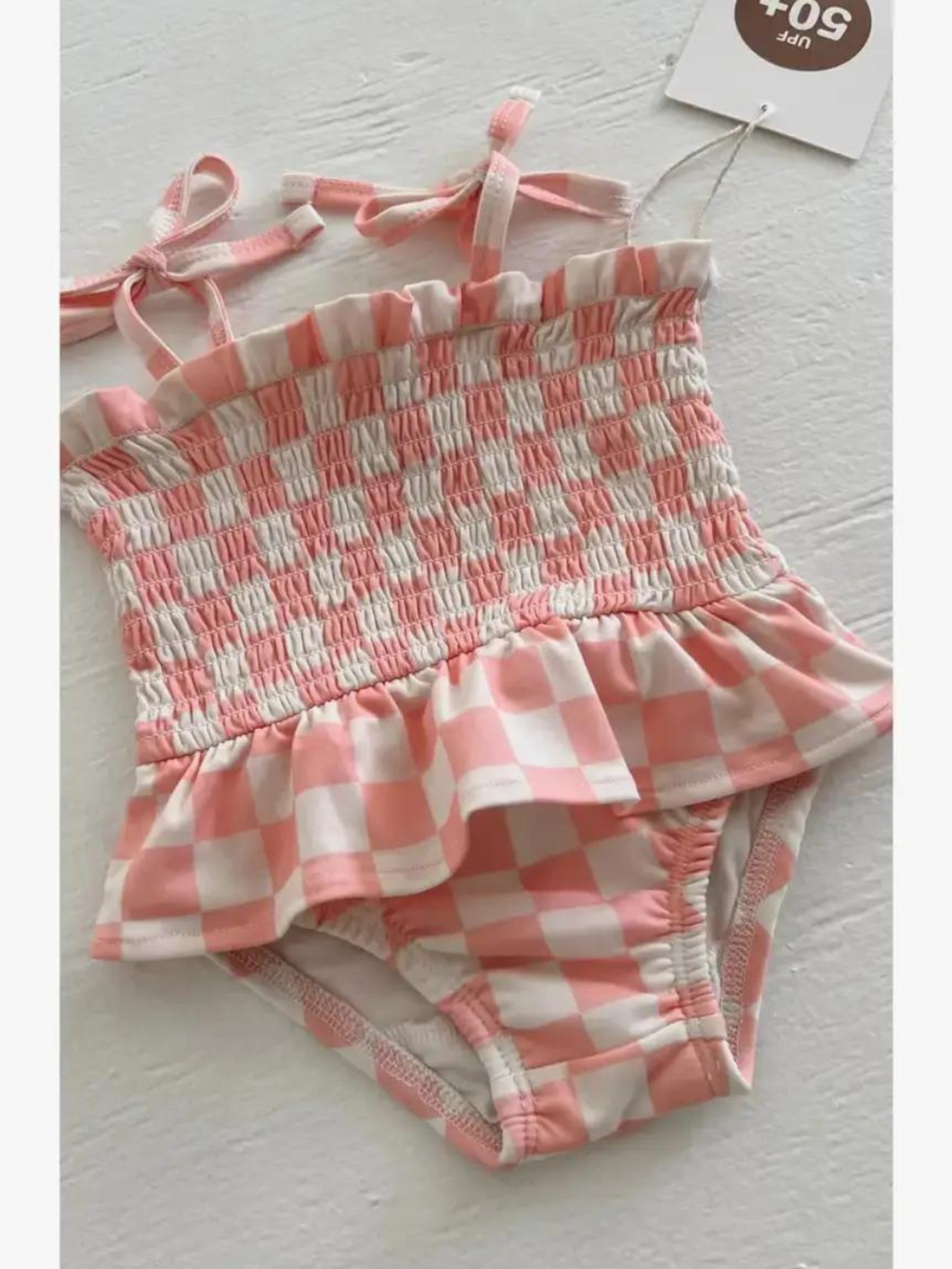 Strawberry Shortcake Checkerboard / Soleil Swimsuit / UPF 50+